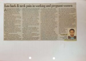 Low back & neck pain working and pregnant women